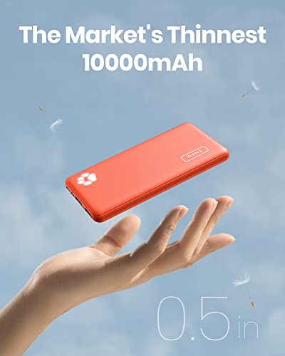INIU Portable Charger, Slimmest 10000mAh 5V/3A Power Bank, USB C in&out High-Speed Charging Battery Pack, External Phone Powerbank Compatible with iPhone 16 15 14 13 12 Samsung S22 S21 Google iPad etc
