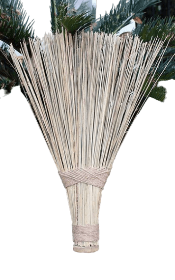 Styled palm tree leaves brooms